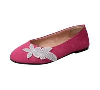 Zapatillas elegantes para mujer, zapatos planos cómodos, zapatos de baile suaves, mocasines con purpurina, antideslizantes, zapatos de novia, zapatos cerrados con flores de diamantes de imitación