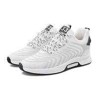 Zapatillas Elevadoras Invisibles para Hombre, para Aumentar la Altura, Zapatos Deportivos de 2.36 Pulgadas, Transpirables, con Cordones, Blanco 38