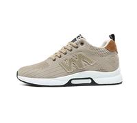 Zapatillas elevadoras para hombre con tacón invisible 6 cm/8 cm/10 cm Taller, Sneakers Malla Moda Punta Redonda Zapatos Deportivos Ascensor Cuñado Caminar Gimnasio Correr Basquet Senderismo, Brown: 6