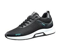Zapatillas elevadoras para hombre con tacón invisible 6 cm/8 cm/10 cm Taller, Sneakers Malla Moda Punta Redonda Zapatos Deportivos Ascensor Cuñado Caminar Gimnasio Correr Basquet Senderismo, Negro x 6