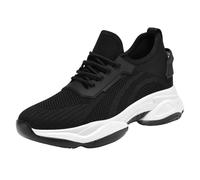 Zapatillas elevadoras para hombre, de 6 cm, de malla, zapatillas de cuña con cordones, zapatillas de deporte para correr, tenis de caña transpirable, suela gruesa con elevación interna para correr