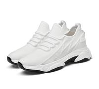 Zapatillas elevadoras para hombre, malla de elevación interna, 4 cm, zapatillas deportivas bajas, zapatillas de running de malla transpirable, tenis de cuña con cordones, suela gruesa, parte superior