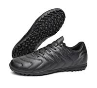 Zapatillas Entrenamiento Fútbol Iniciación FG TF Tacos Duraderos Superior PU Cordones Práctica Césped Artificial Natural Campo Tallas 35-45,Black TF,38 EU