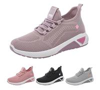 Zapatillas ergonómicas para aliviar el dolor, zapatillas de deporte para mujer, ligeras y cómodas, antideslizantes, ortopédicas, absorbentes de golpes, transpirables, de un solo color, planas, violeta