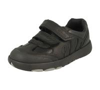 Zapatillas Escolares Clarks Boys Dinosaur Rex Stride Cuero Negro Talla UK