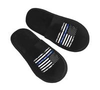 Zapatillas Estar Por Casa Apoya Nuestra Bandera Policial Zapatilla Acogedoras Pantuflas De Algodón Cálidas Pantuflas Para Dormitorio Hotel Viaje L