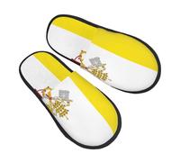Zapatillas Estar Por Casa Bandera De La Iglesia Católica Romana Hombre Y Mujer Zapatillas De Casa Acogedoras Pantuflas Viaje Pantufla Para Spa Para El Hogar M