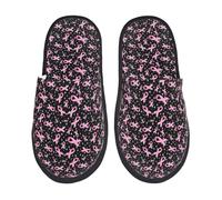 Zapatillas Estar Por Casa Concienciación Sobre El Cáncer De Mama-E Pantuflas De Algodón Hombre Y Mujer Zapatilla Acogedoras Zapatillas De Casa Para Spa Viaje Hotel M