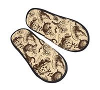 Zapatillas Estar Por Casa Gato De Halloween Vintage Con Murciélago Negro Acogedoras Pantuflas De Algodón Hombre Y Mujer Zapatilla Hotel Pantufla Para Viaje Spa M