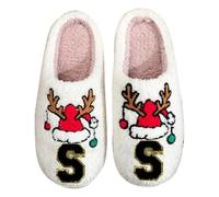 Zapatillas Estar Por Casa Hombre Divertidas - Pantuflas Con Letras Zapatos Cómodos Calzado Cálido De Invierno Para Interiores Para Parejas Transpirables Y Cómodos Ideales (Green3 38)