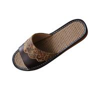 Zapatillas Estar por Casa Hombre Zapatillas Casa Barefoot Estilo Europeo Terciopelo Impreso Lino Primavera Verano Hogar Interior Suelo Madera Slippers Piscina Zapatilla Verano