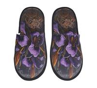 Zapatillas Estar Por Casa Jarrón De Flores Moradas Adornado Acogedoras Pantuflas De Algodón Interior Y Exterior Zapatillas De Casa Viaje Zapatilla Para Spa Hotel M