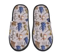 Zapatillas Estar Por Casa Molinillo De Café Antiguo Vintage Con Tetera Pantuflas De Algodón Gruesa Zapatilla Elegante Pantuflas Para Spa Para El Hogar Viaje L