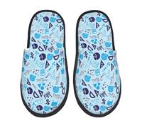 Zapatillas Estar Por Casa Regla De Impresión Matemática Azul Pantuflas De Algodón Elegante Zapatilla Gruesa Pantufla Para Spa Hotel Para El Hogar M