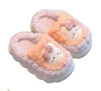 Zapatillas genéricas para niños y niñas, animadas, memoria y forma, cómodas, para casa, cálidas, antideslizantes, interiores y inviernos, Rosa claro, 29.5 EU
