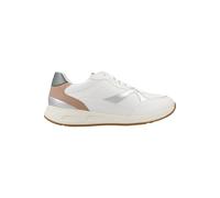 Geox D Bulmya aSneaker para Mujer, Blanco y Plateado, 39 EU