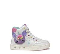 Geox J Skylin Girl Sneaker, White/Multicolor, 33 EU, White Multicolor, 33 EU