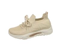 Zapatillas gruesas de plataforma con cordones para mujer, con soporte de arco, espuma viscoelástica, antideslizante, malla transpirable, atlética, para correr, caminar, cómodas, ortopédicas, zapatos