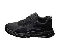 Zapatillas gruesas para hombre, de malla transpirable, ligeras, informales, cómodas, para deportes al aire libre, gimnasio, viajes, Black, 38 2/3 EU