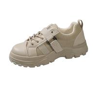 Zapatillas gruesas para mujer, antideslizantes, con parte inferior gruesa, para senderismo, caminar, con hebilla, transpirables, de seguridad, para senderismo, cómodas zapatillas ortopédicas con