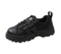 Zapatillas gruesas para mujer, antideslizantes, con parte inferior gruesa, para senderismo, caminar, con hebilla, transpirables, de seguridad, para senderismo, cómodas zapatillas ortopédicas con
