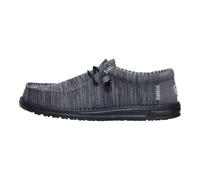 HEYDUDE Wally - Zapatos casuales de lona elástica para hombre, Franela gris/blanco hueso, 42 EU