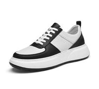 Zapatillas Hombre Blanco 8cm Tacón Cache - Zapatos Casual Suela Gruesa, Sneakers Moda Pareja Tendencia, Cómodas para uso diario y salidas al aire libre, Negro , 43 EU