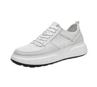 Zapatillas Hombre Blanco 8cm - Zapatos de Ville a Talon Cache, Suela gruesa Amortiguadora, Estilo Casual Tendencia, Disponible en Tallas Unisexes para Hombres y Mujeres, blanco, 44 EU