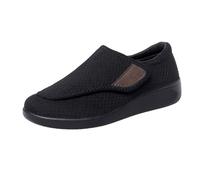 Zapatillas Hombre Cerradas Piel Zapatos de Primavera y Otoño para Madres, Transpirable Casual Moda Tacón Cuña Cómodas, Botas Grandes Marrón Para Hombre Con Tacón, Le Noir, 41 EU