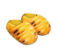 Zapatillas Hombre Mujer Rigolo Pain Mantequilla Zapatillas Unisex Pareja Invierno Cálido Slippers Antiderapant de Maison Mules Zapatillas Cómodas Suave Mule Pantoufle Peluche Zapatillas Calentadas, 01