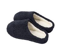 Zapatillas Hombre Mujer Zapatos Unisex Zapatillas Invierno Memoria Espuma Interior Antideslizante Slippers Cómodo Zapatillas Suave Y Cálidas Para El Hogar, Negro , 42 EU