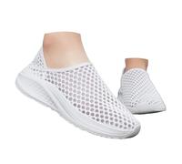 Zapatillas Hombre Zapatos Casuales de Hombre con Tejido de Malla voladora ergonómica Gruesa, sin Cordones, Calzado cómodo para Viajes, trayectos y estancias prolongadas Fuera de casa (White #12, 44)