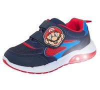 Zapatillas iluminadas Super Mario Brothers para niños de Nintendo con luces intermitentes deportivas, azul, rojo, blanco, 10 UK Child