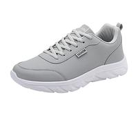 Zapatillas impermeables para mujer, zapatillas de piel blanca, zapatillas de deporte de un solo color, transpirables, ligeras, elegantes y cómodas, para el tiempo libre, para el día a día, tenis, gris
