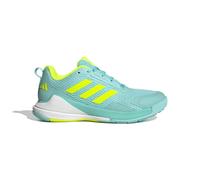 adidas Mujer Novaflight 2 Indoor Shoes, Flash Aqua/Lucid Lemon/FTWR White, 42 2/3 EU