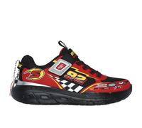 Skechers Zapatillas Niños – Negro textil sintético, ribete rojo – Talla 34 EU