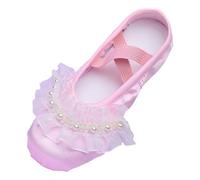 Zapatillas infantiles danza ballet rendimiento interior yoga deporte niña zapatillas suaves silenciosas práctica, rosa, 35 EU