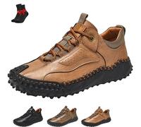 Zapatillas Informales de Cuero Hechas a Mano for Hombre, Antideslizantes, con Soporte for el Proa, Ligeras(Brown,47 EU)