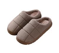Zapatillas Invierno Mujer Casa Pantuflas femeninas invernales abrigadas con suela gruesa y forro polar para uso interior y exterior (Coffee, 50-51)
