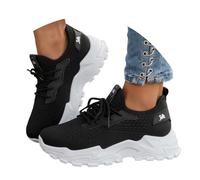 Zapatillas Jazz Zapatillas de Danza Moderna para Mujer Señoras de Encaje hasta Zapatillas de Deporte Transpirable de Baile de salón de Zapatos de Baile al Aire Libre