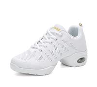 Zapatillas Jazz Zapatillas de Danza Moderna para Mujer Señoras de Encaje hasta Zapatillas de Deporte Transpirable de Baile de salón de Zapatos de Baile al Aire Libre