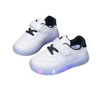 Zapatillas LED para niños, con gancho y bucle, con luces LED, para niñas y niños, talla 12, Black, 26 EU