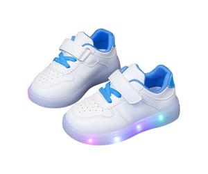Zapatillas LED para niños, con gancho y bucle, con luces LED, para niñas y niños, talla 12, Blue, 23 EU