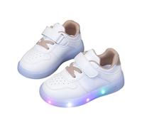 Zapatillas LED para niños, con gancho y bucle, con luces LED, para niñas y niños, talla 12, Khaki, 30 EU