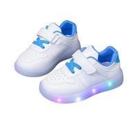 Zapatillas LED para niños, con gancho y bucle, con luces LED, talla 11, zapatos para niños, Blue, 28 EU
