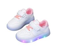 Zapatillas LED para niños, con gancho y bucle, con luces LED, talla 11, zapatos para niños, Pink, 25 EU
