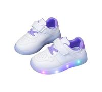 Zapatillas LED para niños, con gancho y bucle, con luces LED, talla 11, zapatos para niños, Purple, 24 EU