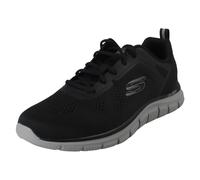 Skechers Track Broader, Zapatillas de Deporte Hombre, Black Mesh Pu Charcoal Trim, 43 EU