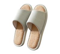 Zapatillas ligeras de verano para mujer, pantuflas de verano con plantilla acogedoras zapatillas de lino para interiores transpirables y cómodas zapatillas deslizadores para el hogar zapatillas de