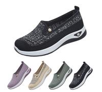 Zapatillas ligeras para mujer, zapatillas de deporte de verano, transpirables, ortopédicas, informales, cómodas, para correr, para exteriores, zapatillas deportivas para correr, entrenadores, Negro